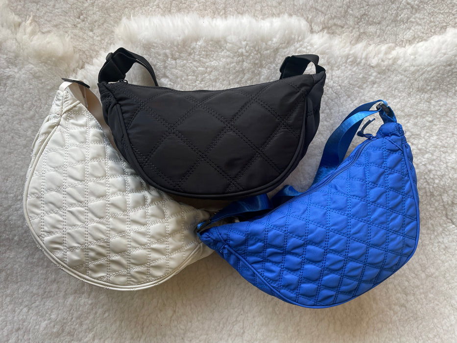 Half-Moon Quilted Nylon Sling Bags